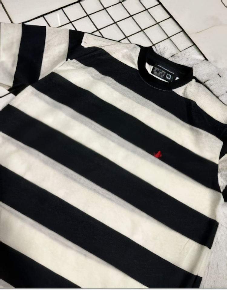 Camiseta Masculina Listrada Preto E Branco